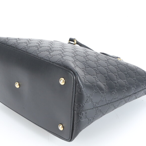 Gucci Guccissima 428226 Leather Handbag Tote Black Brand Women's - Picture 6 of 9